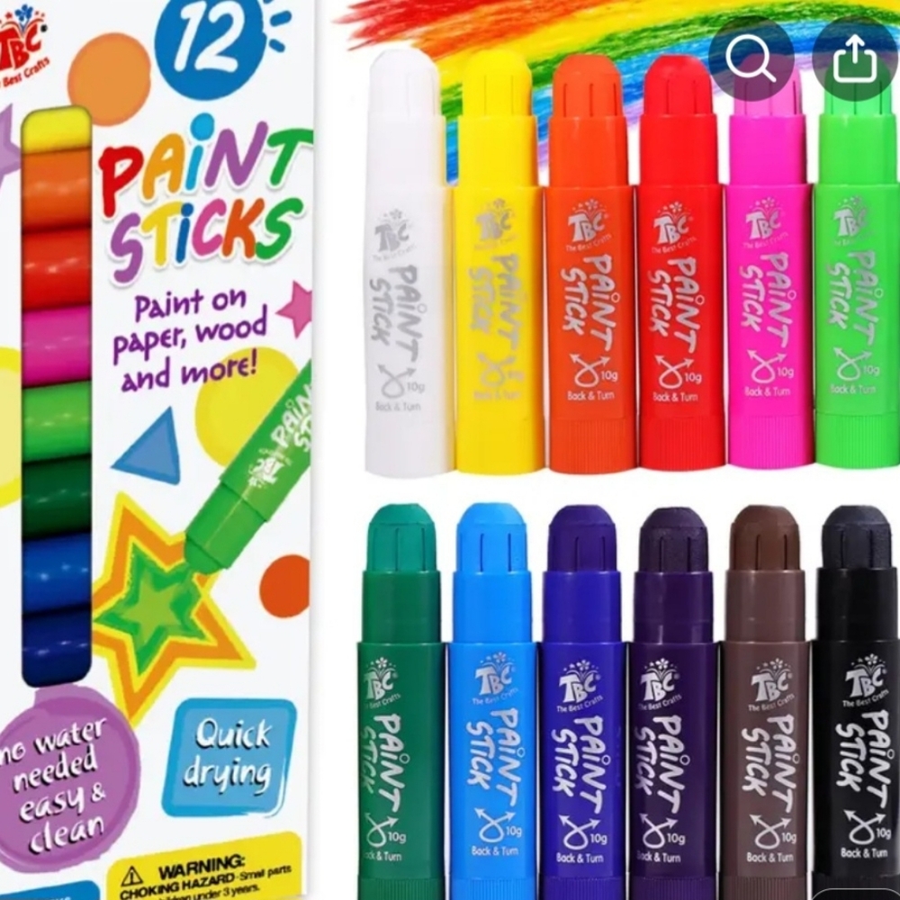 Colorful Paint Sticks Set, NEW